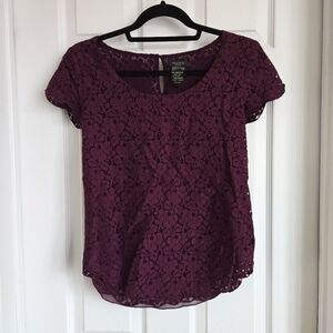 Aritzia Talula Betsy Blouse in Eggplant Purple Size xs